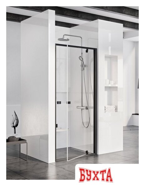 Душевая дверь Ravak Pivot PDOP1-90 (черный/прозрачный) 1