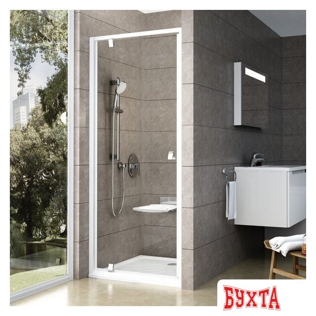 Душевая дверь Ravak Pivot PDOP1-90 (черный/прозрачный) 2