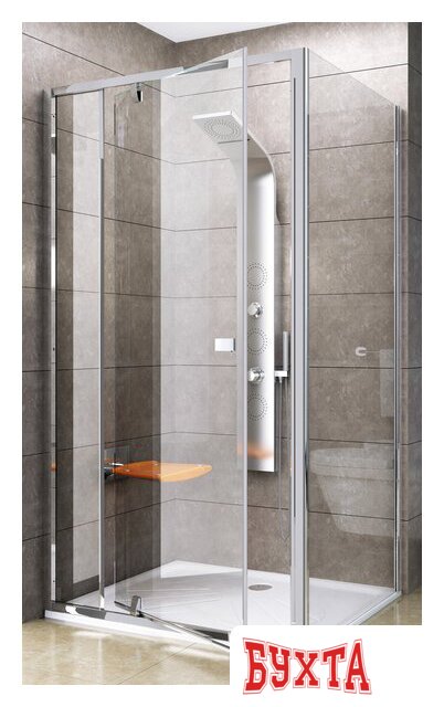 Душевая стенка Ravak Pivot PPS 100 (серебристый/прозрачное) 1