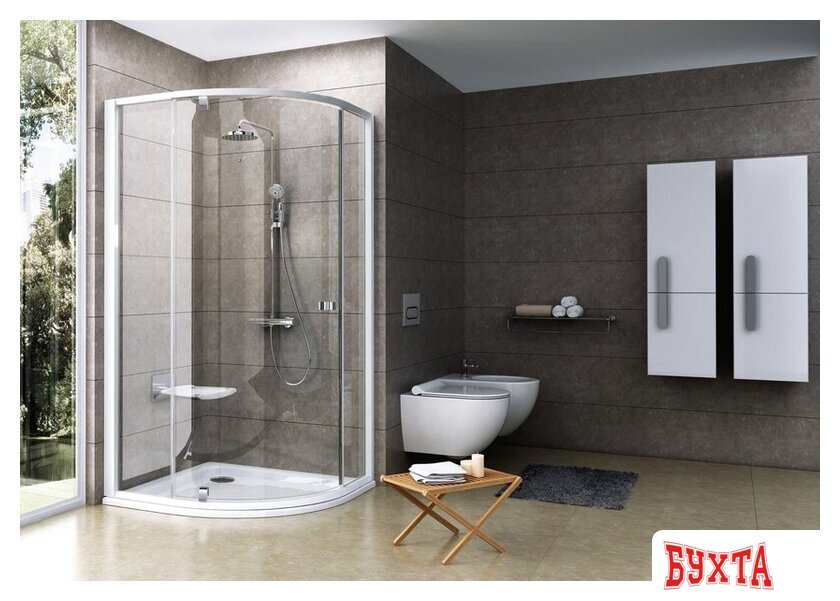 Душевой уголок Ravak Pivot PSKK3 80 (белый/прозрачное) 2