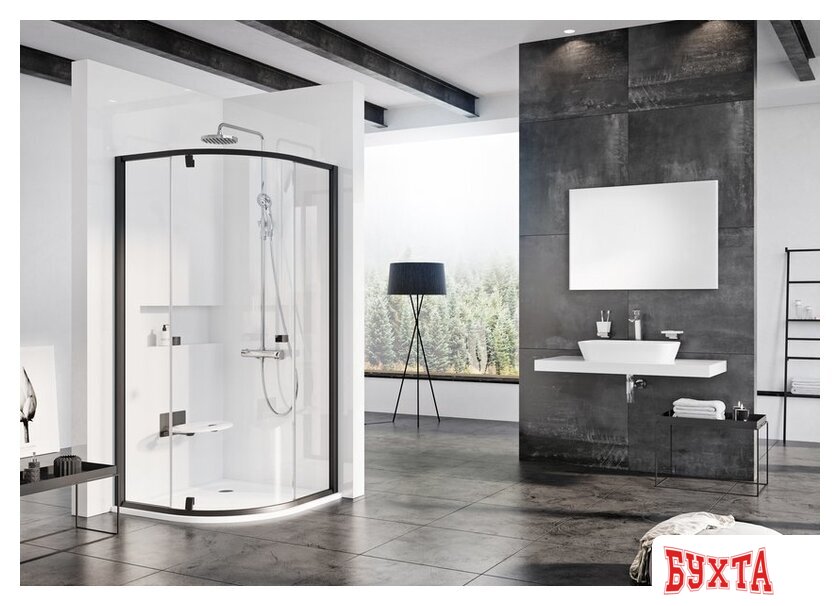 Душевой уголок Ravak Pivot PSKK3-90 (черный/прозрачное) 2