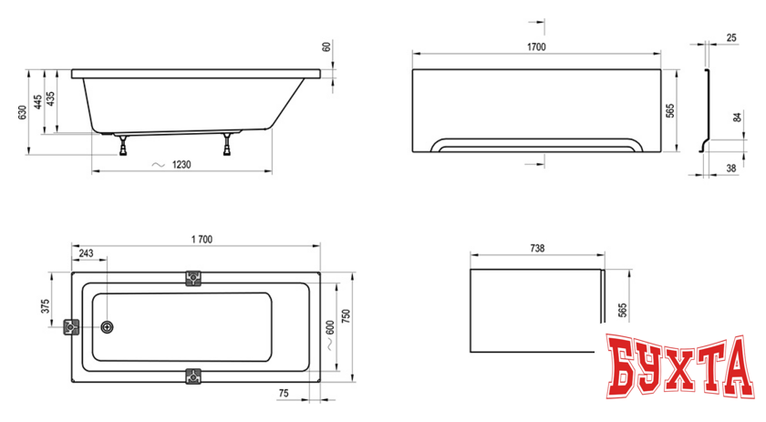 Ванна Ravak 10 170x75 3
