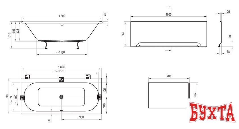 Ванна Ravak City 180x80 2