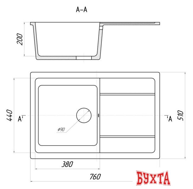 Кухонная мойка Gerhans B27 (бежевый) 2