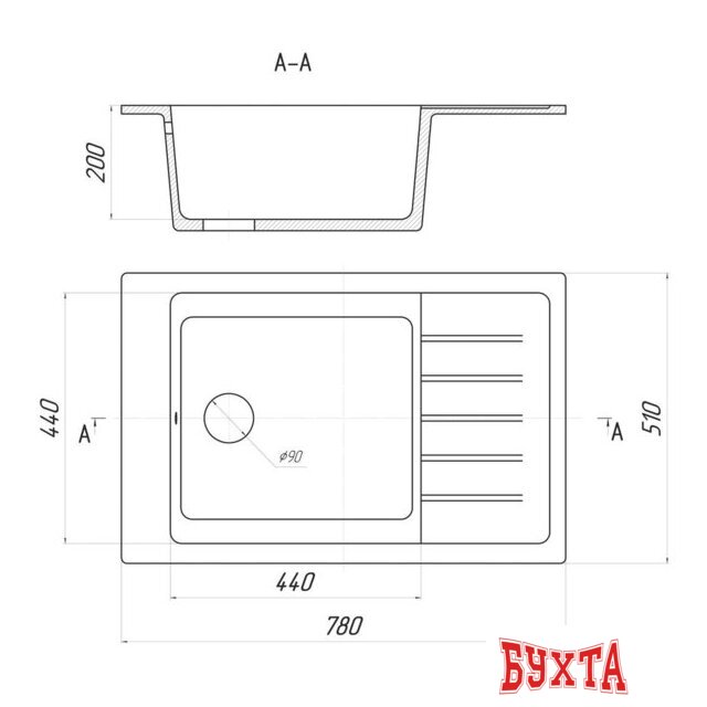Кухонная мойка Gerhans B28 (графит) 2