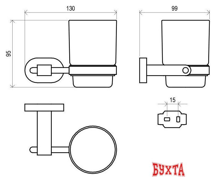 Стакан для зубной щетки и пасты Ravak X07P188 2