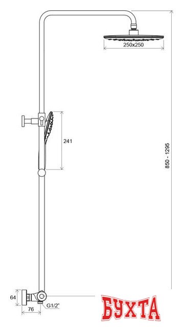 Душевая система Ravak TE 093.00/150 [X070099] 2