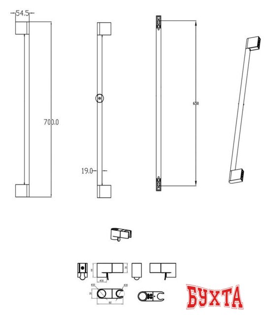 Душевая штанга Ravak 974.00 X07P013 2