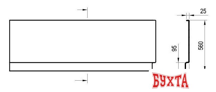 Фронтальный экран под ванну Ravak A Chrome 170x105 L CZA3100A00 2