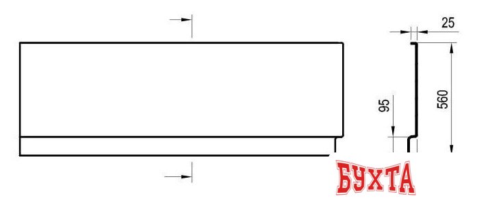 Фронтальный экран под ванну Ravak Chrome 170x105 R CZA4100A00 2