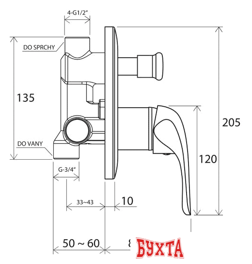 Смеситель без скрытого механизма Ravak Rosa-RS 061.00 [X070014] 3
