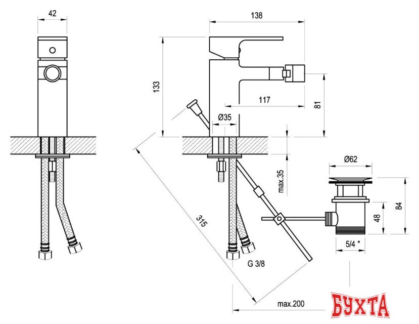 Смеситель Ravak Chrome-CR 055.00 [X070055] 5