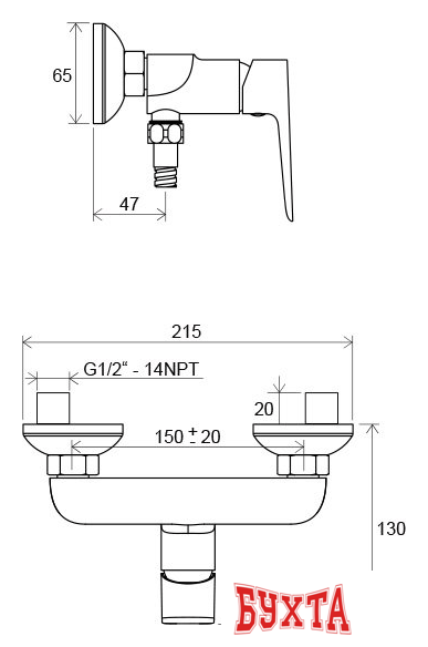 Смеситель Ravak Classic-CL 032.00/150 [X070084] 2