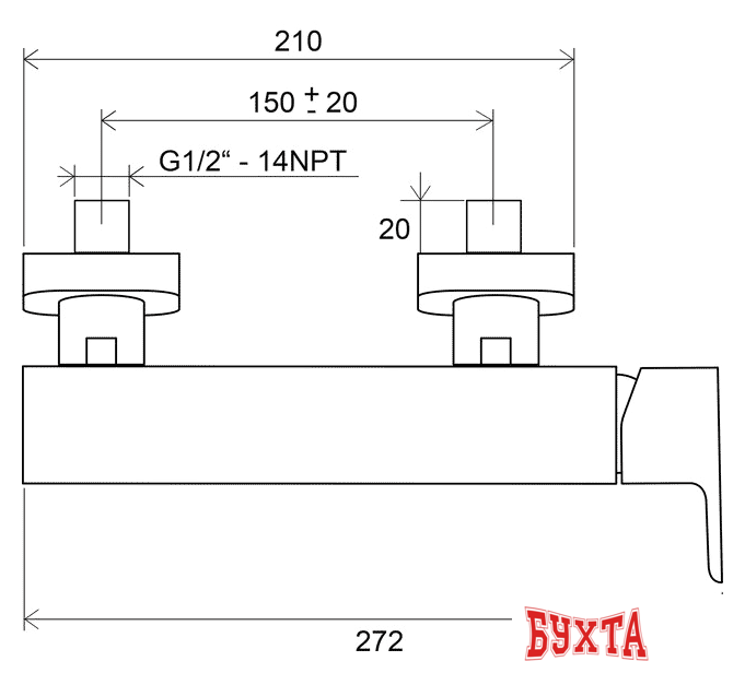 Смеситель Ravak 10° TD 032.00/150 [X070066] 3
