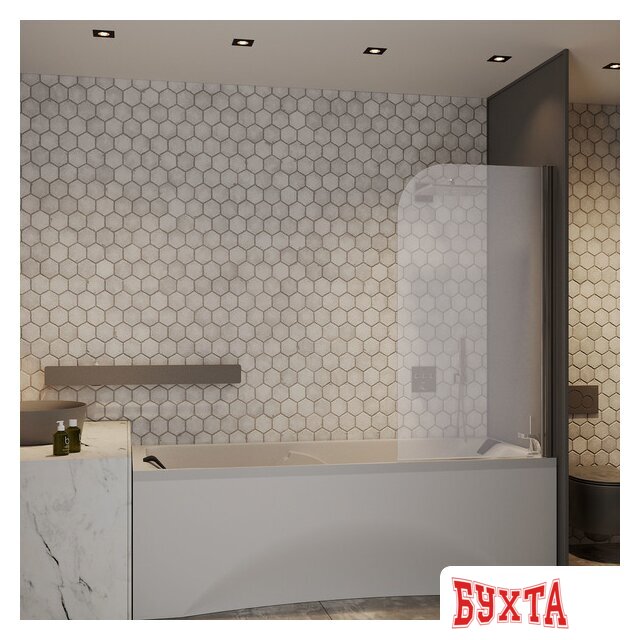 Стеклянная шторка для ванны Roxen Brimen 52010-80 80х140 3