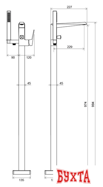 Смеситель Ravak FM 081.00 [X070079] 2