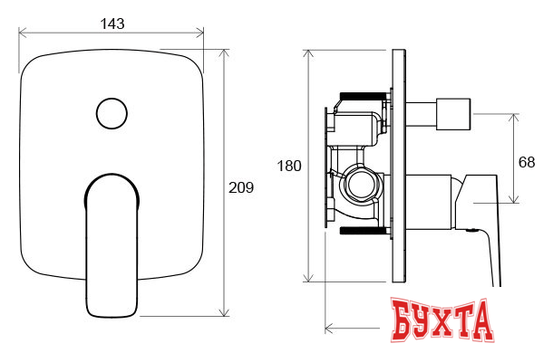 Смеситель без скрытого механизма Ravak Classic-CL 065.00 [X070088] 2