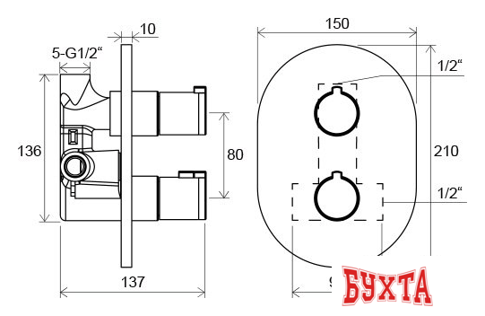 Смеситель без скрытого механизма Ravak Chrome-CR 064.00 [X070095] 2