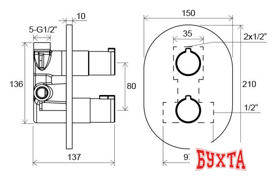 Смеситель без скрытого механизма Ravak Chrome-CR 063.00 [X070094] 2