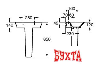 Пьедестал для умывальника Roca The Gap 337470000 5
