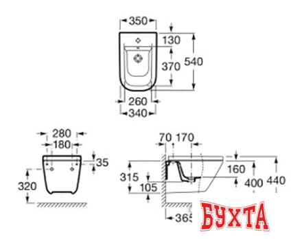 Биде Roca The Gap A357476000 2
