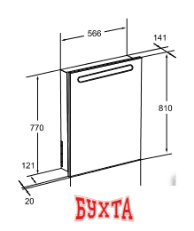 Мебель для ванных комнат Roca Victoria Nord Зеркальный шкаф Правый 60 (ZRU9000030) 2