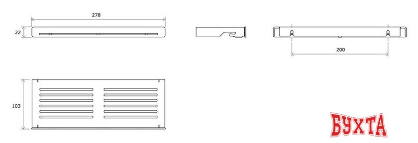 Мебель для ванных комнат Ravak Полка Slim S X07P577 3