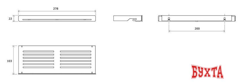 Мебель для ванных комнат Ravak Полка Slim S X07P649 5