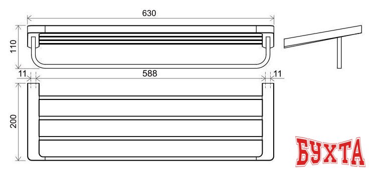 Полка для полотенца Ravak X07P327 2