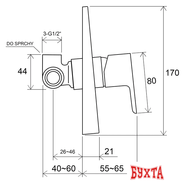 Смеситель без скрытого механизма Ravak 10° TD 062.00 [X070069] 2