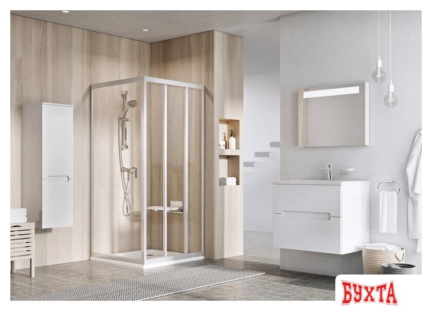 Душевой уголок Ravak Supernova ASDP3+APSS - 80x75 (прозрачный/сатин) 2