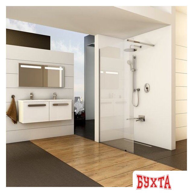 Душевой уголок Ravak Walk-In Wall 110 (серебристый/прозрачное) 3