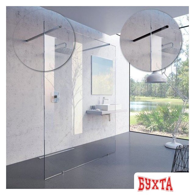 Душевая стенка Ravak Walk-In Free 150 (серебристый/прозрачное) 3