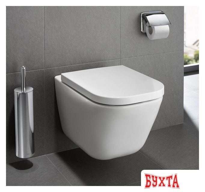 Унитаз подвесной Roca The Gap Clean Rim A34647L000 + A801472003 5