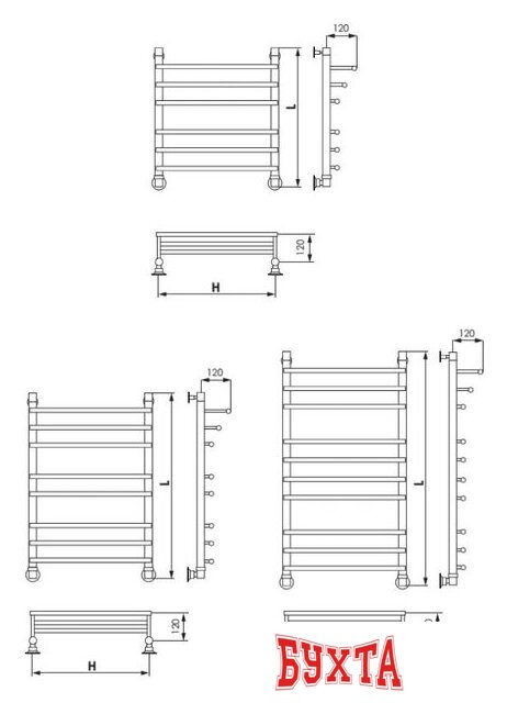 Полотенцесушитель Luxon F Ultra 80x50 2