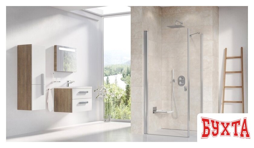 Душевой уголок Ravak Chrome CRV1+CPS 100x90 (прозрачный/серебристый) 2