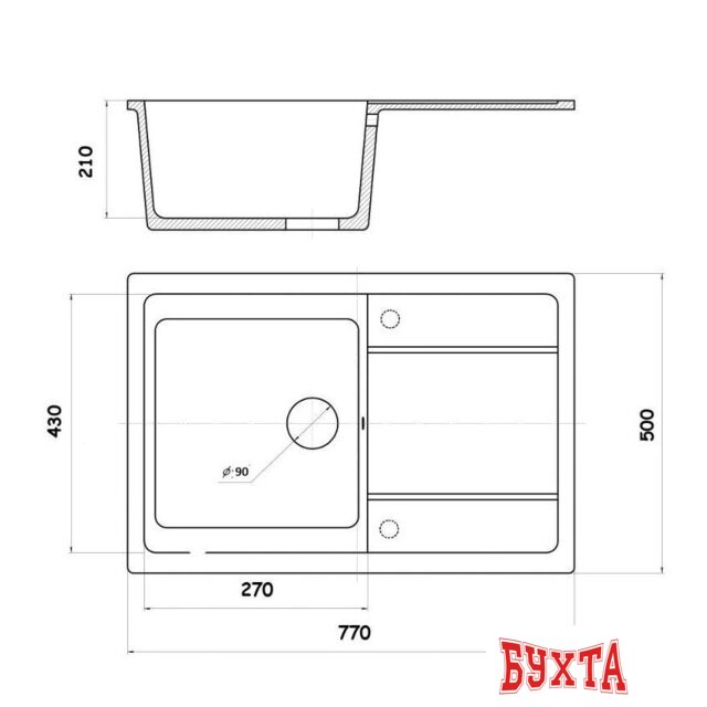 Кухонная мойка Wisent MW780-27 (кофе) 2