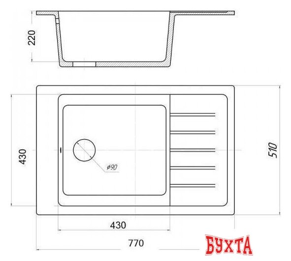 Кухонная мойка Wisent WP780-27 (кофе) 2