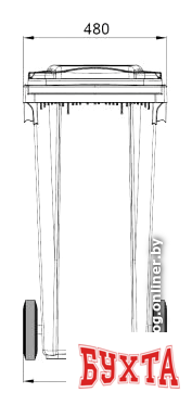 Контейнер для мусора ESE 120 л (зеленый) 4