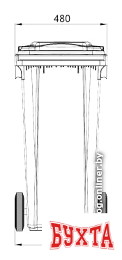 Контейнер для мусора ESE 120 л (желтый) 4