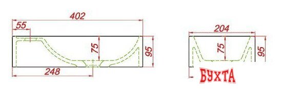 Умывальник Aqwella Unam 220 40x22 [T1.04.04D] 5