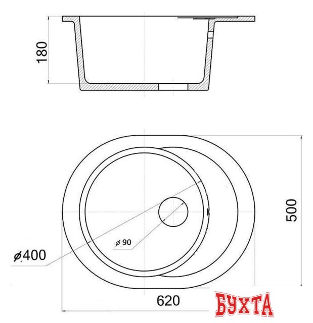 Кухонная мойка Wisent WR620-25 (оникс) 5