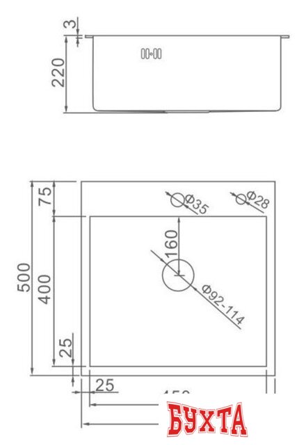 Кухонная мойка Gerhans K35050B (графит) 2