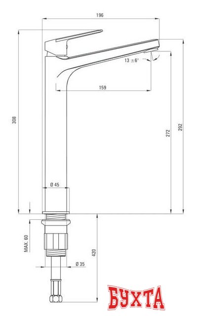 Смеситель Deante Jasmin Nero BGJ N20K 2
