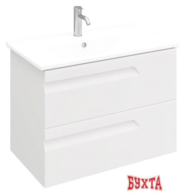 Мебель для ванных комнат Laparet Тумба под умывальник Atlas 80 (белый матовый) 1