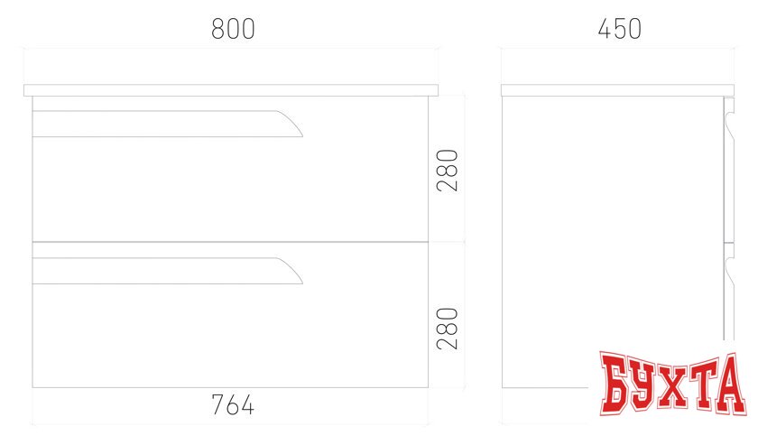 Мебель для ванных комнат Laparet Тумба под умывальник Atlas 80 (белый матовый) 4