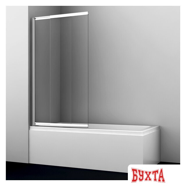 Стеклянная шторка для ванны Wasserkraft Main 41S02-100 WasserSchutz