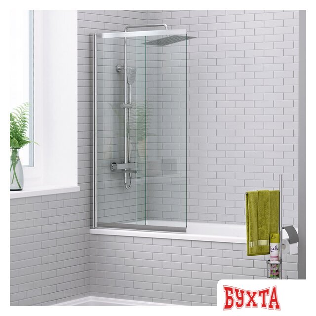 Стеклянная шторка для ванны Wasserkraft Main 41S02-100 WasserSchutz 3