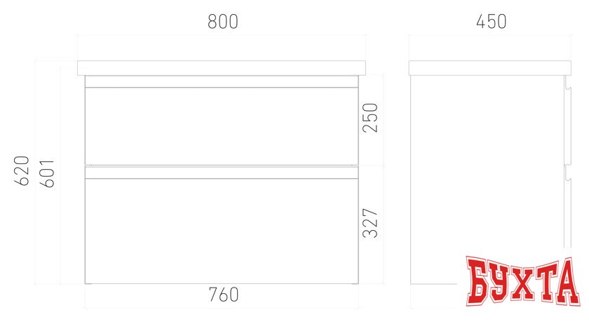 Мебель для ванных комнат Laparet Тумба под умывальник Optimum 80 4