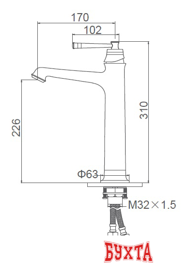 Смеситель Gerhans K20G K11120G 4